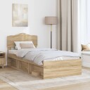  Sengestamme med hodegjerde Sonoma eik 75 x 190 cm Massiv furu