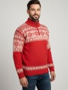 House of Yarn Hygge Unisex Genser med Glidelås Str. XL 506-184F2044 Rød