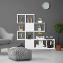 Moderne 5 lags stigestil treromdeler for bøker 120 x 19,5 x 109 cm Hvit