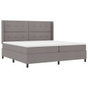  Box Spring Seng med Madrass & LED Taupe 200x200 cm Stoff