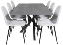Venture Design Piazza & Polar spisegruppe Grå/grå 6 st stoler & bord 180 x 90 cm