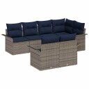 vidaXL Hagesofa Set 7 stk. Grå Poly rattan