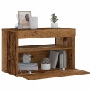  Nattbord med LED-lys gammelt tre 60x35x40 cm konstruert tre 8721158760692