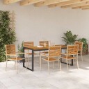  Hage Spisegruppe 7 pcs Beige og Brun polyrotting
