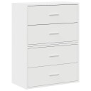  Skap med 2 skuffer 2 stk hvit 60x31x40 cm konstruert tre 8721158577016