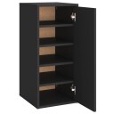 vidaXL Skoskap svart 32x35x70 cm sponplate