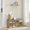 Skoskap med sete 10 hyller Sonoma finish
