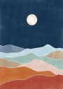 Moonlit Hill Scape  Poster Plakat / 70x100cm