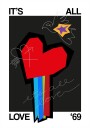 It's All Love Heart Grey Plakat Plakat / 40x50cm