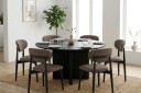 Edda spisegruppe rund 130 cm svart med 6 Molly spisestoler   Svart