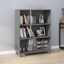vidaXL Bokhylle m?rkegr? 85x35x112 cm heltre furu