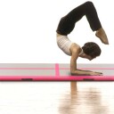 vidaXL Oppblåsbar gymnastikkmatte med pumpe 500x100x10 cm PVC rosa