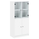  Highboard med dører hvit 68x37x142 cm konstruert tre