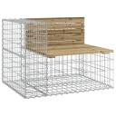 vidaXL Hagebenk gabiondesign 92x71x65,5 cm impregnert furu