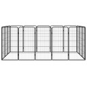 Hundegrind Med 16 Paneler Svart 50X100 cm Pulverlakkert Stål