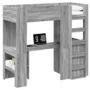  Loft seng ramme med skrivebord Grå Sonoma 75 x 190 cm