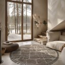 Runde tepper   Salem Natural Cotton Shaggy taupe Størrelse: Ø 200 cm