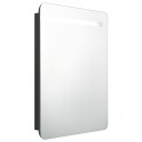 vidaXL LED-speilskap til bad blank svart 60x11x80 cm