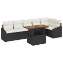 vidaXL Hagesofa Set 7 stk. Svart og krem