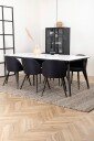 Venture Home   Spisegruppe Jimmy med 6 Velvet spisestoler   Hvit