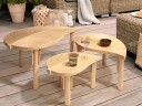Sett med 3 sofabord utendørs Paralia rotting   Naturlig/beige