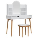 vidaXL Sminkebordsett FAUSKE 5 stk. Hvit 100 x 50 x 143 cm