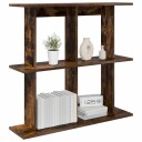 vidaXL Vegghylle Veggmontert Røkt Eik 80 x 20 x 75 cm Konstruert tre