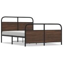  Sengeramme i metall uten madrass brun eik 140x190 cm 8721158549341