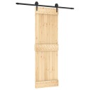 vidaXL Skyvedør Naturlig og svart 70 x 210 cm Massiv Furu Tre