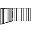  Hundegrind Sammenleggbar 2 Paneler Svart 160 cm Poppeltre 352192
