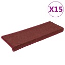 vidaXL Trappetrinnstepper 15 stk 65x21x4 cm matt rød