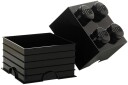 LEGO Storage Brick 4 oppbevaringsboks med lokk 25 x 25 cm black