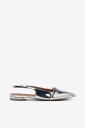 Bianco Slingbackser Biabari Pointy Flat Slingback Faux Leather Sølv