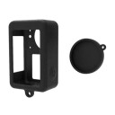 Silikon Puluz etui for DJI Osmo Action 3 / 4 / 5 Pro med objektivdeksel (svart)