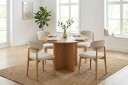 Edda spisegruppe rund 110 cm eik med 4 Molly spisestoler   Eik
