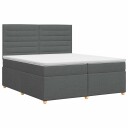 vidaXL Kontinentalseng med madrass Mørkegrå 200 x 200 cm Stoff