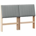  Polstret sengegavl Lysegrå 140 cm Massiv furu