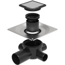 Unidrain Highline Custom Gulvavløp 10x10 cm med Justerbar Høyde og 75 mm Utløp