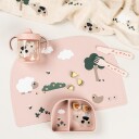 Done by Deer Learning Spout Cup 2 Handle Tiny Farm Powder Pink Ø 7.5X H 11CM