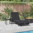 vidaXL Solerseng med bord 2 pcs Svart 40 x 40 x 40.5 cm polyrotting