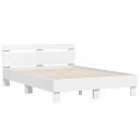 vidaXL Sengeramme med hodegavl hvit 120x200 cm konstruert tre 8721012246447