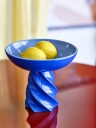 Bloomingville Riley Pedestal Bowl   Blue   Ø 24.5 CM