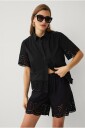Ellos Collection Shorts med broderie anglaise Svart