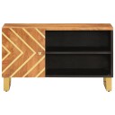 vidaXL TV-benk brun og svart 80x31,5x46 cm heltre mango