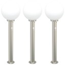 vidaXL Pullertlys med sensor 3 stk 80 cm rustfritt stål IP44