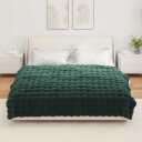  Faux kaninullteppe 4 pcs Mørkegrønn 150 x 220 cm Polyester