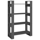vidaXL Bokhylle/romdeler gr? 80x35x125 cm heltre furu