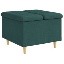 vidaXL Oppbevaringsottoman med pute Mørkegrønn 60 x 60 x 45 cm stoff