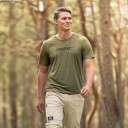 Revolutionrace Mission Logo T shirt Herre Burnt Olive S Herre Overdeler T skjorter