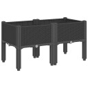 Plantekasse med ben svart 80x40x42 cm PP